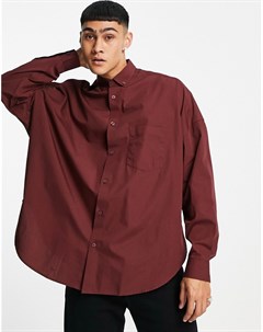 Коричневая винтажная рубашка в стиле extreme oversized Asos design