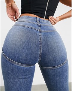 Моделирующие выбеленные зауженные джинсы с завышенной талией Asos design