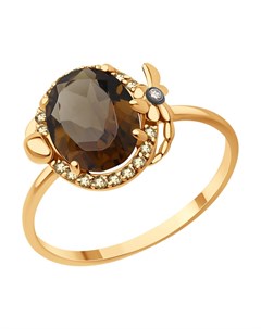 Кольцо из золота с бриллиантами и раухтопазом Sokolov diamonds