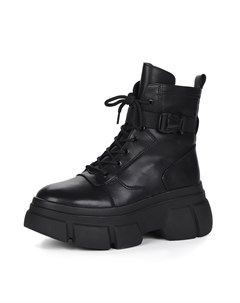 Черные ботинки из кожи на подклдке из натуральной шерсти Respect