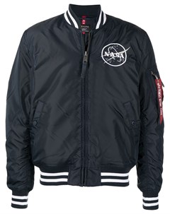 Бомбер Nasa с отделкой в полоску Alpha industries