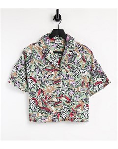 Укороченная рубашка с абстрактным принтом от комплекта Noisy may petite