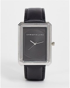 Черные женские часы с прямоугольным циферблатом Christian Lars Christin lars