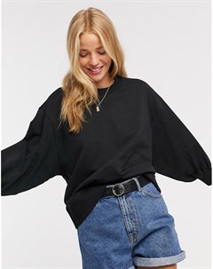 Черный свободный свитшот с широкими рукавами Asos design