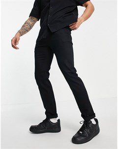 Черные зауженные эластичные джинсы из смесового органического хлопка Topman