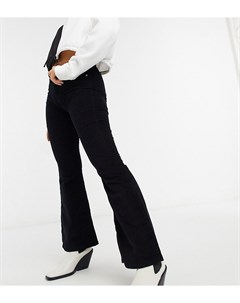 Черные вельветовые расклешенные джинсы Jamie Topshop petite