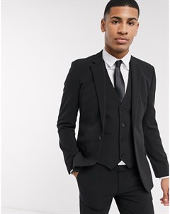 Черный супероблегающий пиджак Asos design