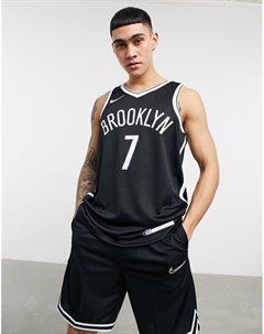 Черная трикотажная майка баскетбольной команды Brooklyn Nets с логотипом Kevin Durant NBA Nike basketball
