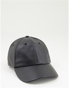 Черная кепка в стиле унисекс из искусственной кожи Inspired Reclaimed vintage