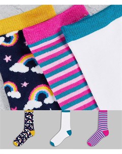 Набор из 3 пар цветных носков с радугой и облаками Chelsea peers