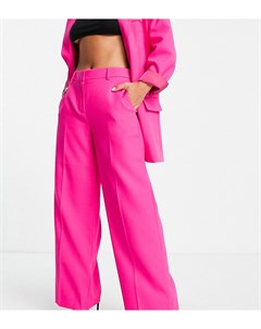 Флуоресцентно розовые костюмные брюки мужского кроя Petite Asos design