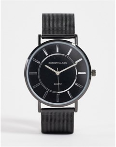 Серебристые мужские часы с ремешком из нержавеющей стали Christian Lars Christin lars