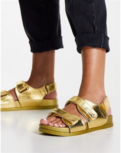 Золотистые сандалии в спортивном стиле Factually Asos design