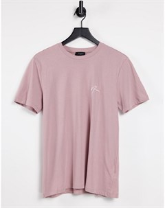 Розовая футболка с вышивкой NLM New look
