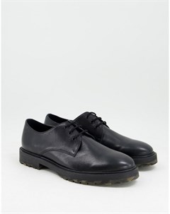Черные кожаные ботинки на шнуровке с камуфляжным принтом на подошве James Walk london