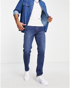 Темно синие выбеленные узкие джинсы в стиле 90 х Abercrombie & fitch