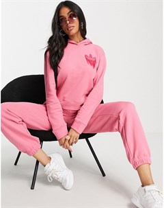Худи розового цвета с трилистником Adidas originals