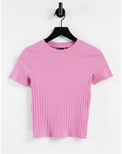 Облегающая розовая футболка в рубчик Asos design
