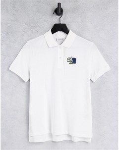 Белая футболка поло с логотипом Lacoste