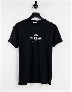 Черная футболка с логотипом Replay