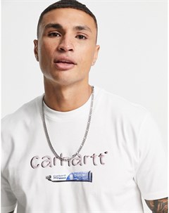 Белая футболка с принтом Toothpaste Carhartt wip