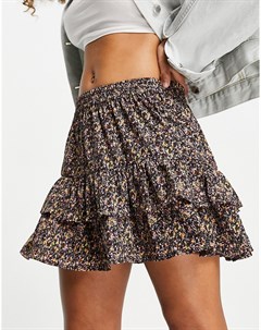 Ярусная мини юбка с цветочным принтом Jdy