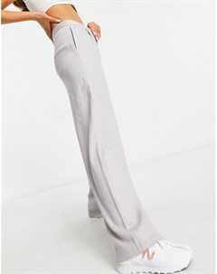 Светло бежевые льняные брюки с широкими штанинами и складками спереди Asos design