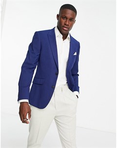 Синий облегающий пиджак из фактурной меланжевой ткани Burton Burton menswear