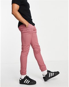 Розовые строгие зауженные брюки с манжетами от джоггеров и узором гусиная лапка от комплекта Asos design
