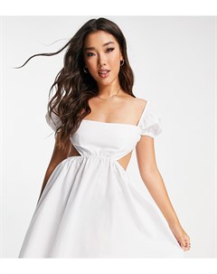 Белое расклешенное платье мини с двумя завязками на спине Asyou