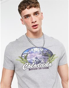 Серая меланжевая футболка из органического хлопка с принтом Colorado Asos design