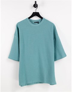 Синяя меланжевая oversized футболка Asos design