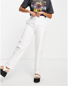 Белые брюки прямого кроя в утилитарном стиле Asos design