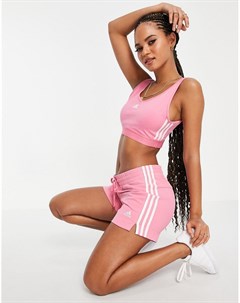 Розовые шорты с тремя фирменными полосками adidas Training Adidas performance