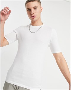 Белая обтягивающая трикотажная футболка Asos design