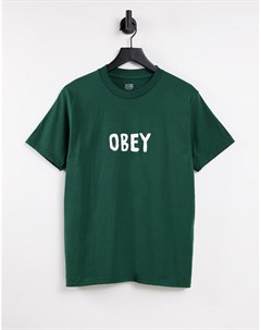 Oversized футболка с маленьким логотипом Obey