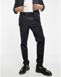 Черные узкие вельветовые брюки Topman