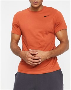Оранжевая футболка с круглым вырезом Dri FIT Nike training