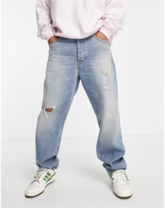 Прямые джинсы грязно выбеленного цвета с потертостями изготовленные с уменьшенным расходом воды Asos design