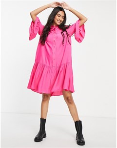 Свободное платье рубашка мини розового цвета & other stories