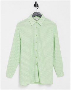 Зеленая oversized рубашка в клетку Urban threads