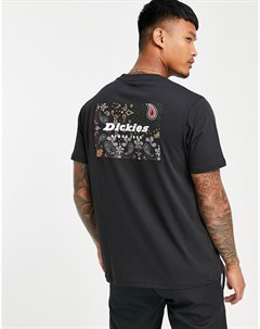 Черная футболка с принтом на спине Reworked Dickies