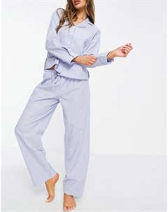Сине белые хлопковые пижамные брюки в полоску Выбирай и комбинируй Asos design