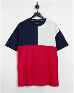 Oversized футболка красного синего и белого цветов Threadbare