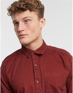 Рыжая однотонная рубашка из твила New look