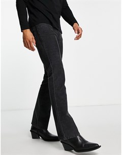 Вельветовые расклешенные джинсы выбеленного серого цвета Asos design