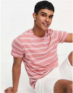 Розовая футболка в полоску New look