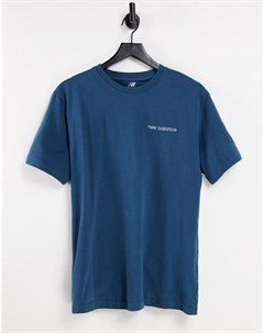 Темно синяя футболка с линейным логотипом эксклюзивно для ASOS New balance