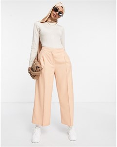 Свободные брюки с широкими штанинами персикового цвета Asos design