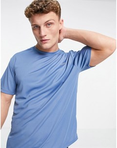 Спортивная футболка свободного кроя из быстросохнущей ткани синего цвета Asos 4505